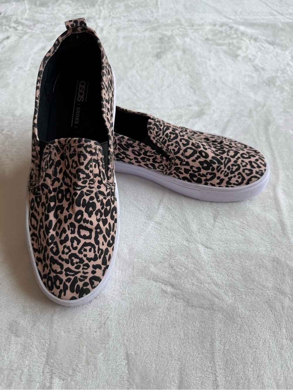 ASOS Leopard-Print Slip-On Sneakers in Blush and Black